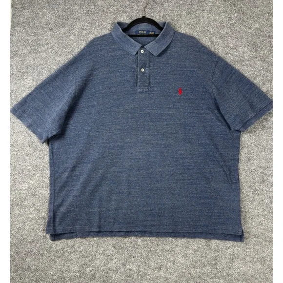 Lot of 4 Polo Ralph Lauren Polo Shirts Mens 3XB Blue Grey Heather Jersey Big